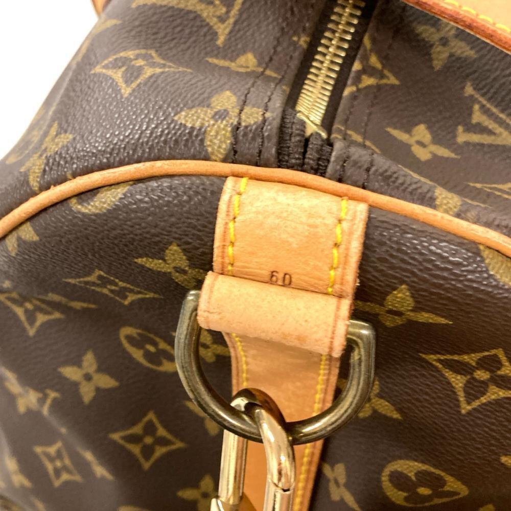 LOUIS VUITTON Authentic Brown Monogram Leather Keepall 60 Boston Bag - Picture 5 of 9